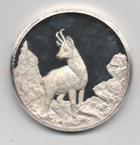 ESPAÑA- MEDALLA DE PLATA -FAUNA IBERICA CABRA