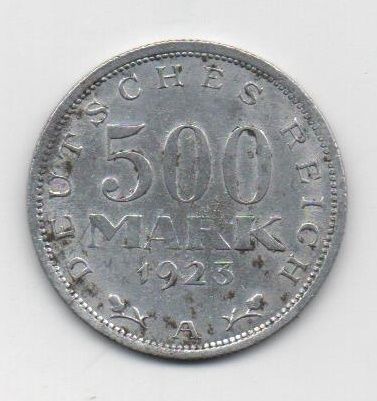 ALEMANIA DEL AÑO 1923 IMPERIO REPUBLICA WEIMAR LETRA A DE 500 MARCOS