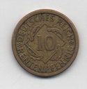 ALEMANIA IMPERIO REPUBLICA WEIMAR DEL AÑO 1924 LETRA A DE 10 RENTENPFENNIG