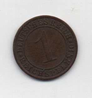 ALEMANIA DEL AÑO 1934 IMPERIO REPUBLICA WEIMAR LETRA A DE 1 REICHSPFENNIG