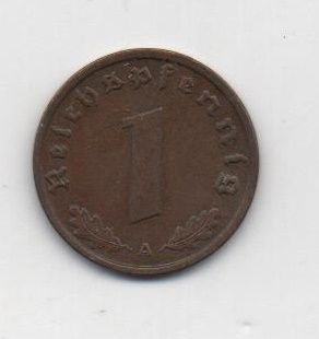 ALEMANIA REICH DEL AÑO 1939 LETRA A DE 1 REICHSPFENNIG