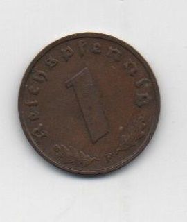 ALEMANIA REICH DEL AÑO 1940 LETRA F DE 1 REICHPFENNIG