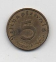 ALEMANIA REICH DEL AÑO 1939 LETRA A DE 5 REICHSPFENNIG