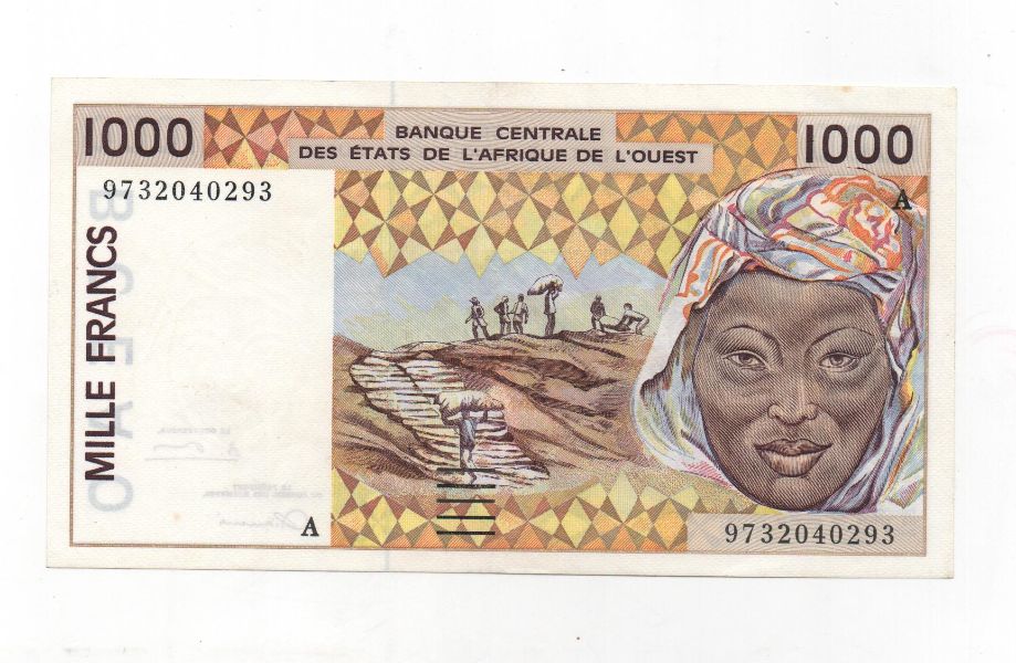 AFRICA DEL OESTE DEL AÑO 2001 DE 1000 FRANCS