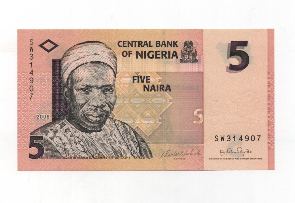 NIGERIA DEL AÑO 2006 DE 5 NAIRA