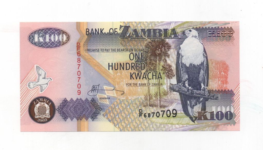 ZAMBIA DEL AÑO 2003 DE 100 KWACHA