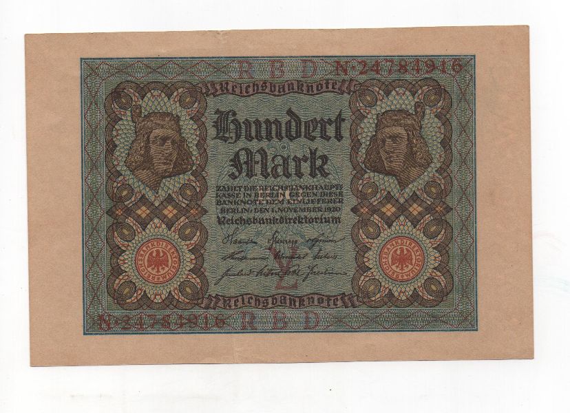 ALEMANIA DEL AÑO 1920 DE 100 MARCOS