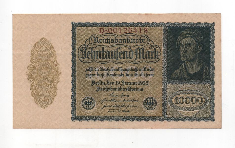 ALEMANIA DEL AÑO 1922 DE 10000 MARCOS
