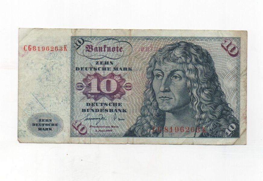 ALEMANIA DEL AÑO 1977 DE 10 MARCOS