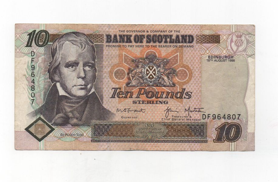 ESCOCIA DEL AÑO 1988 DE 10 LIBRAS