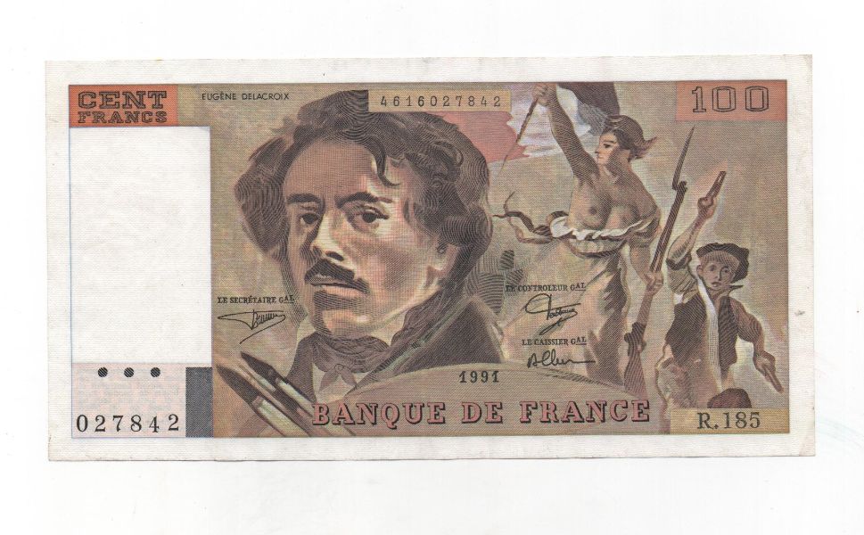 FRANCIA DEL AÑO 1991 DE 100 FRANCOS