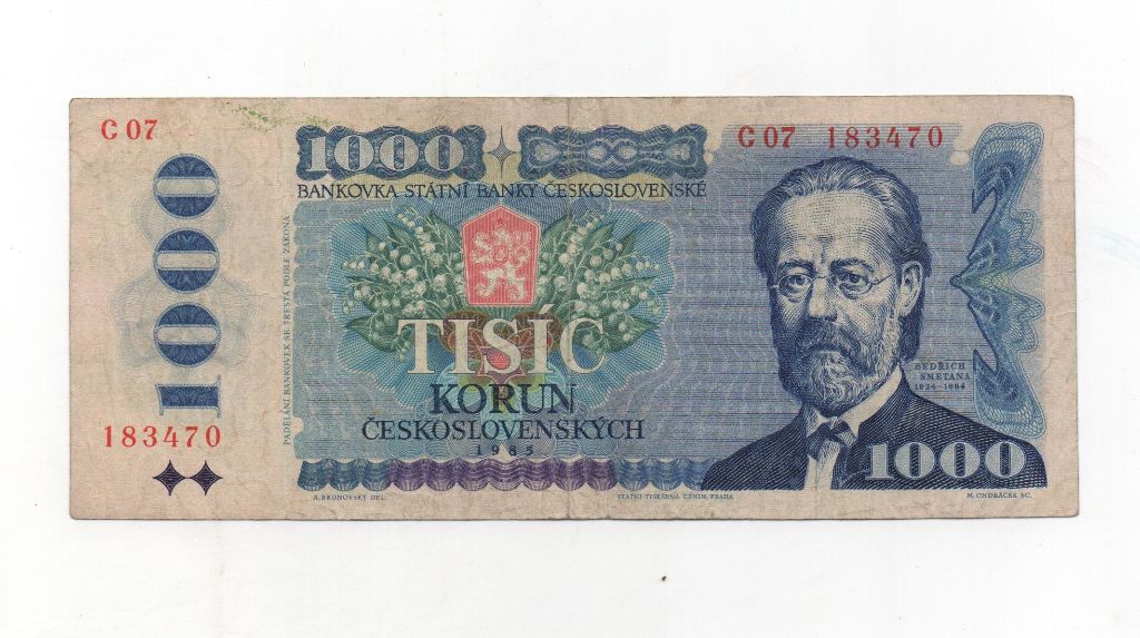 CHECOSLOVAQUIA DEL AÑO 1985 DE 1000 KORUN