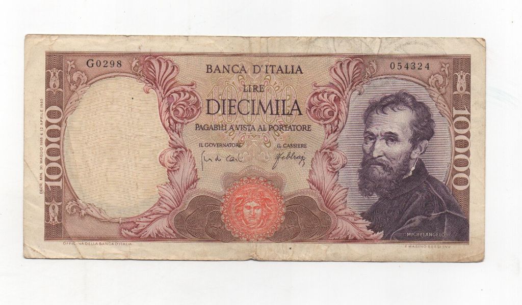 ITALIA DEL AÑO 1962.68 DE 10000 LIRAS