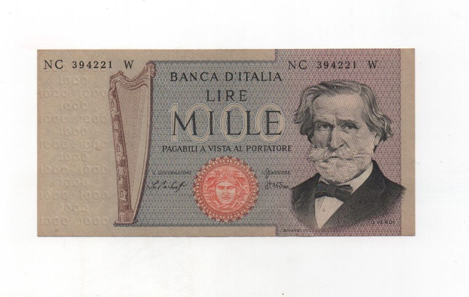 ITALIA DEL AÑO 1969.71 DE 1000 LIRAS