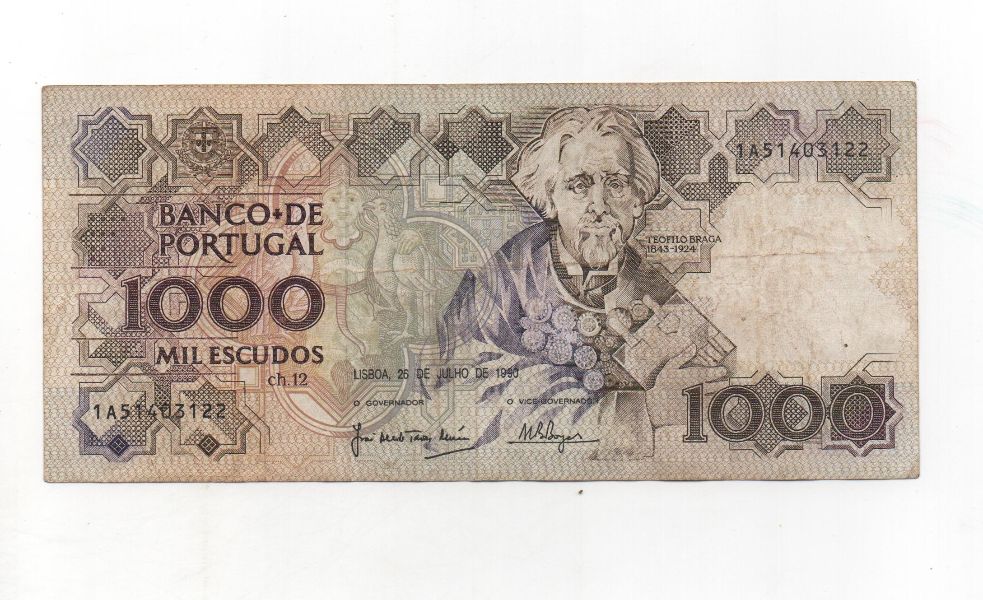 PORTUGAL DEL AÑO 1990 DE 1000 ESCUDOS