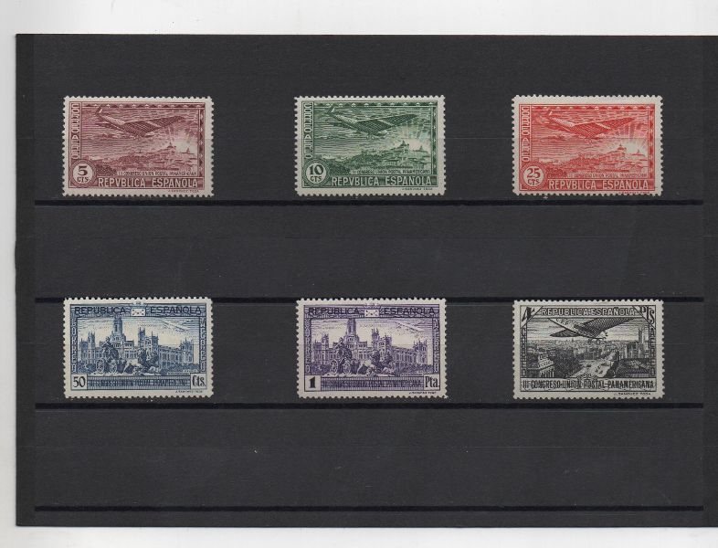 ESPAÑA DEL AÑO 1931 Nº 614/619 CONGRESO DE LA UNION POSTAL PANAMERICANA AEREOS **