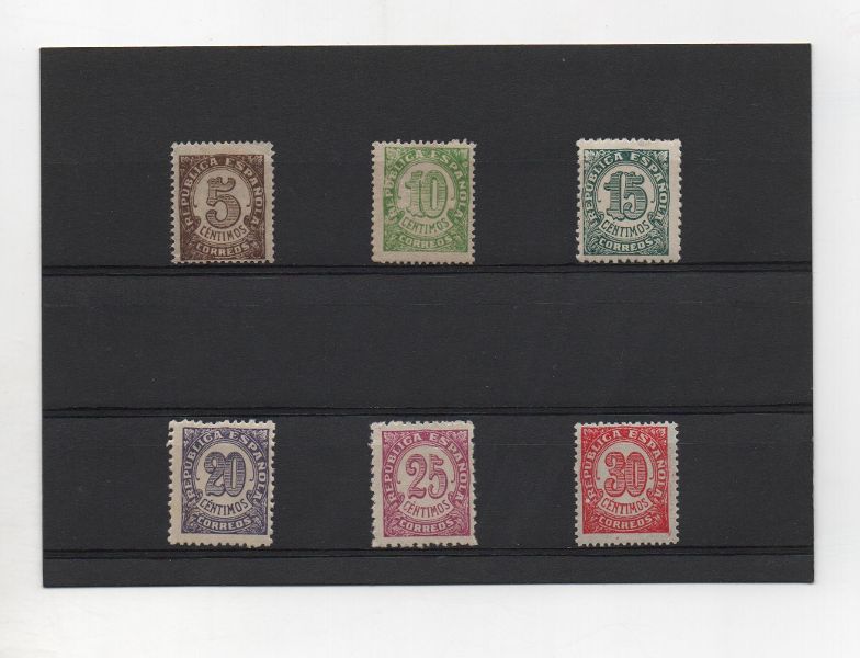 ESPAÑA DEL AÑO 1938 Nº 745/750 CIFRAS (PAPEL BLANCO) **