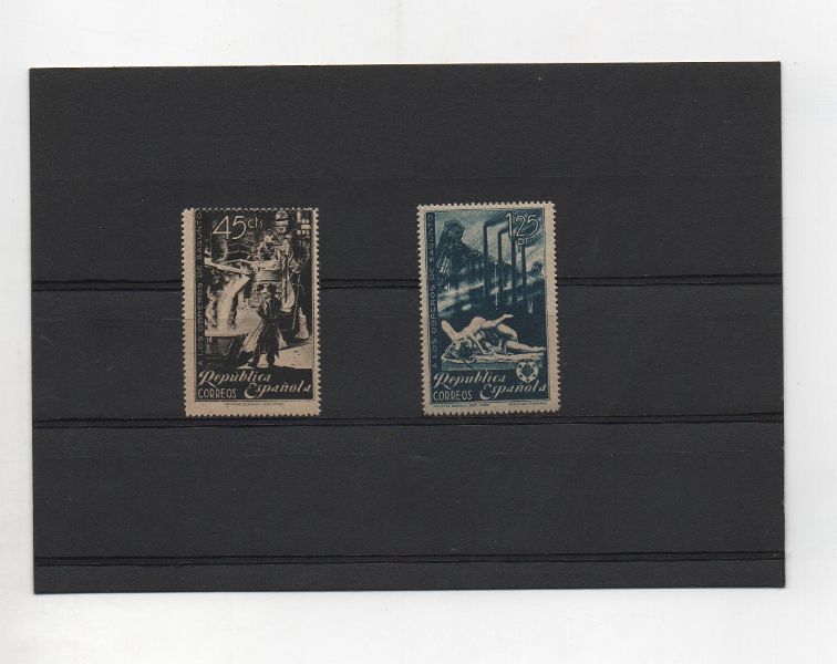 ESPAÑA DEL AÑO 1938 Nº 773/774 HOMENAJE A LOS OBREROS DE SAGUNTO **