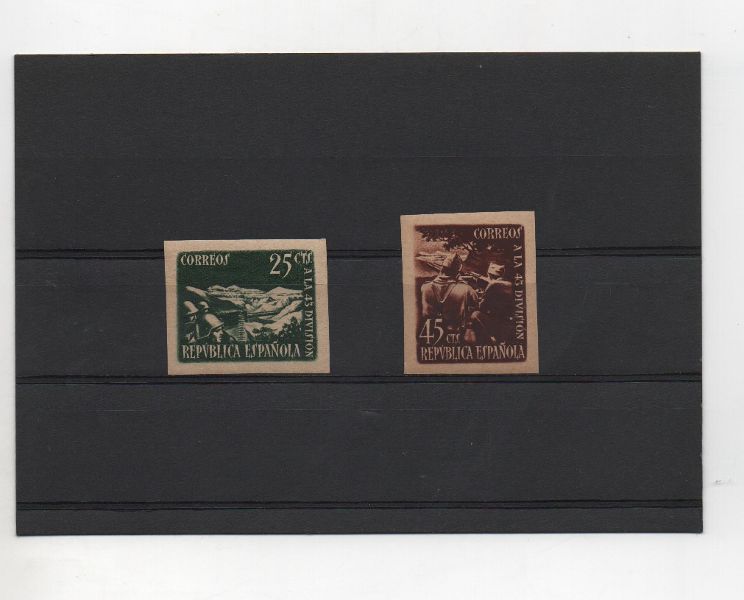 ESPAÑA DEL AÑO 1938 Nº 787A/788A HOMENAJE A LA 43 DIVISION SIN DENTAR **