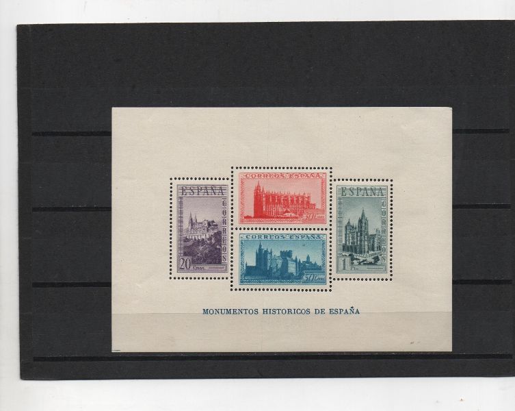 ESTADO ESPAÑOL (FRANCO) DEL AÑO 1938 Nº 847** HOJA BLOQUE HISTORICOS