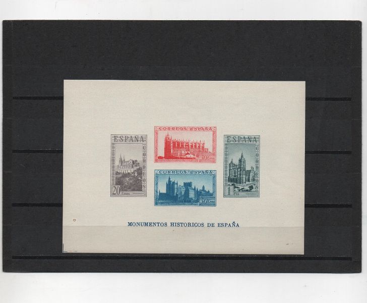 ESTADO ESPAÑOL (FRANCO) DEL AÑO 1938 Nº 848** HOJA BLOQUE SIN DENTAR MONUMENTOS HISTORICOS