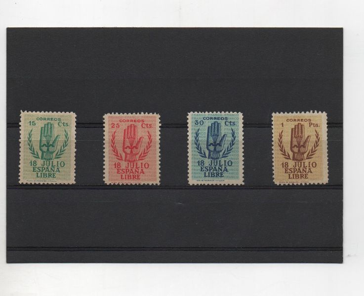 ESTADO ESPAÑOL (FRANCO) DEL AÑO 1938 Nº 851/854** II ANIVERSARIO DEL ALZAMIENTO NACIONAL