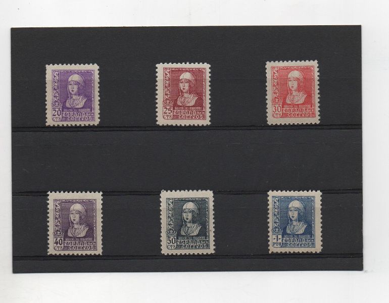 ESTADO ESPAÑOL (FRANCO) DEL AÑO 1938.39 Nº 855/860 ISABEL LA CATOLICA