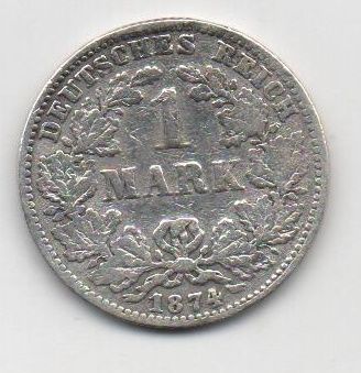 ALEMANIA REICH DEL AÑO 1874 LETRA G DE 1 MARCOS