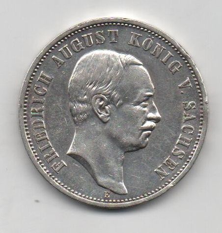 ALEMANIA SAJONIA FEDERIC AUGUST III DEL AÑO 1909 DE 3 MARCOS