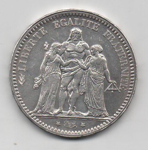 FRANCIA DEL AÑO 1873 DE 5 FRANCOS REPUBLICA