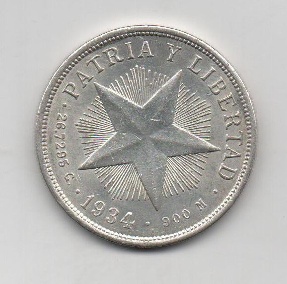CUBA DEL AÑO 1934 DE 1 PESO