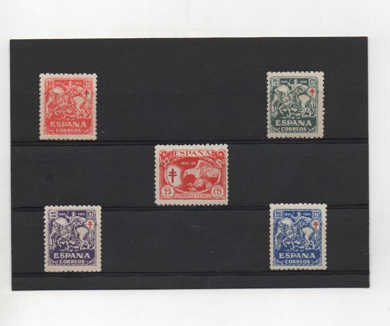 ESTADO ESPAÑOL (FRANCO) DEL AÑO 1945 Nº 993/997 ** PRO TUBERCULOSOS