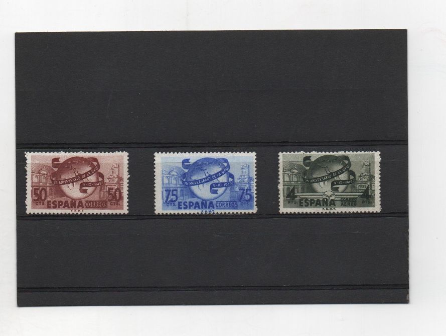 ESTADO ESPAÑOL (FRANCO) DEL AÑO 1949 1063/1065 ** ANIV. UNION POSTAL UNIVERSAL