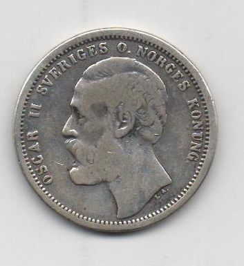 SUECIA DEL AÑO 1875 DE 1 KORONA. CECA ST
