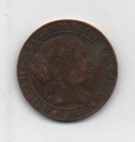 ESPAÑA ISABEL II DEL AÑO 1868 DE 1 CENTIMO DE ESCUDO OM BARCELONA