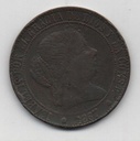 ESPAÑA ISABEL II DEL AÑO 1867 DE 5 CENTIMOS DE ESCUDO OM SEVILLA