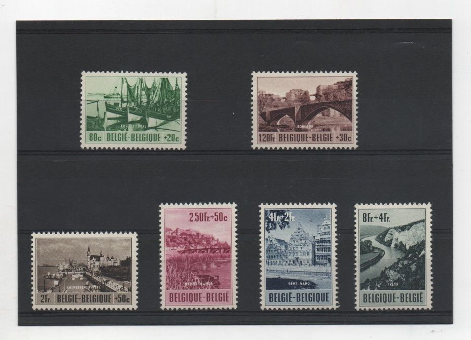 COLECCIÓN DE SELLOS DE BELGICA DEL AÑO 1953 SERIE Nº 918/923