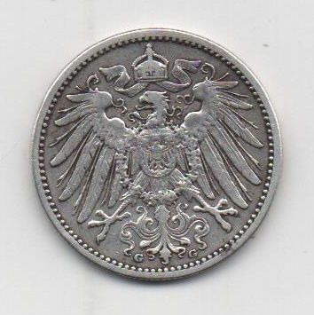 ALEMANIA IMPERIO DEL AÑO 1903 LETRA G DE 1 MARCOS