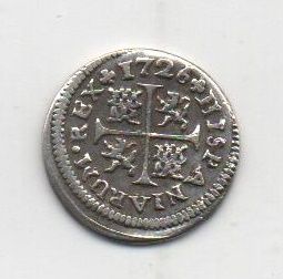 ESPAÑA FELIPE V DEL AÑO 1726 DE 1/2 REAL