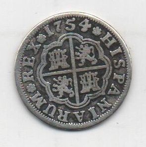 ESPAÑA FERNANDO VI DEL AÑO 1754 DE 1 REAL