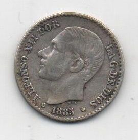 ALFONSO XII DEL AÑO 1885 *5 DE 50 CENTIMOS