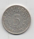 ALEMANIA DEL AÑO 1951 FEDERAL LETRA F DE 5 MARCOS