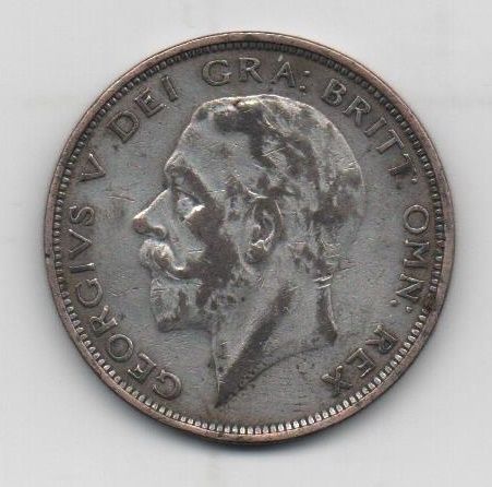 GRAN BRETAÑA DEL AÑO 1927 DE 1/2 CROWN