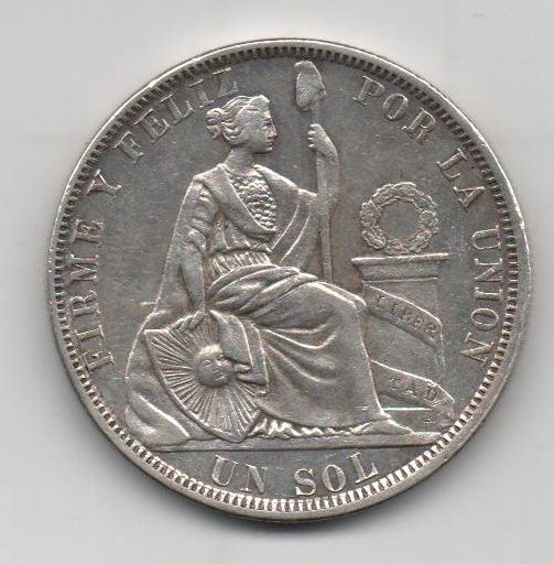 PERU DEL AÑO 1880 DE 1 SOL