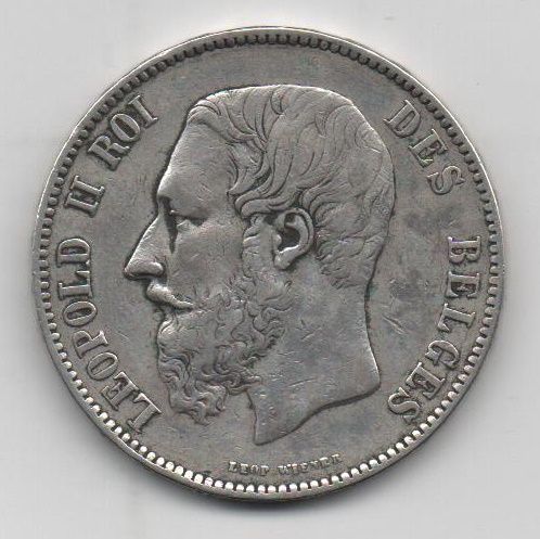 BELGICA DEL AÑO 1875 DE 5 FRANCOS