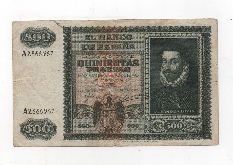 ESTADO ESPAÑOL AÑO 1940 (09/01) DE 500 PESETAS