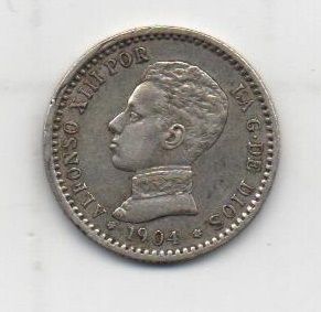 ALFONSO XIII DEL AÑO 1904 *4 DE 0.50 CENTIMOS