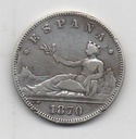 G. PROVISIONAL DEL AÑO 1870 *74 DE 2 PESETAS