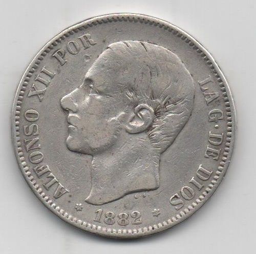 ALFONSO XII DEL AÑO 1882 *82 DE 5 PESETAS
