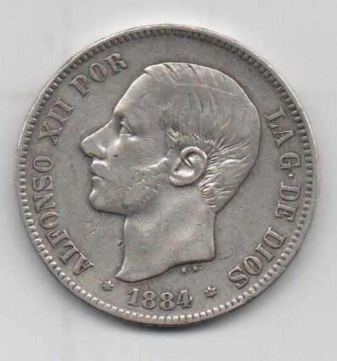 ALFONSO XII DEL AÑO 1884 *84 DE 5 PESETAS